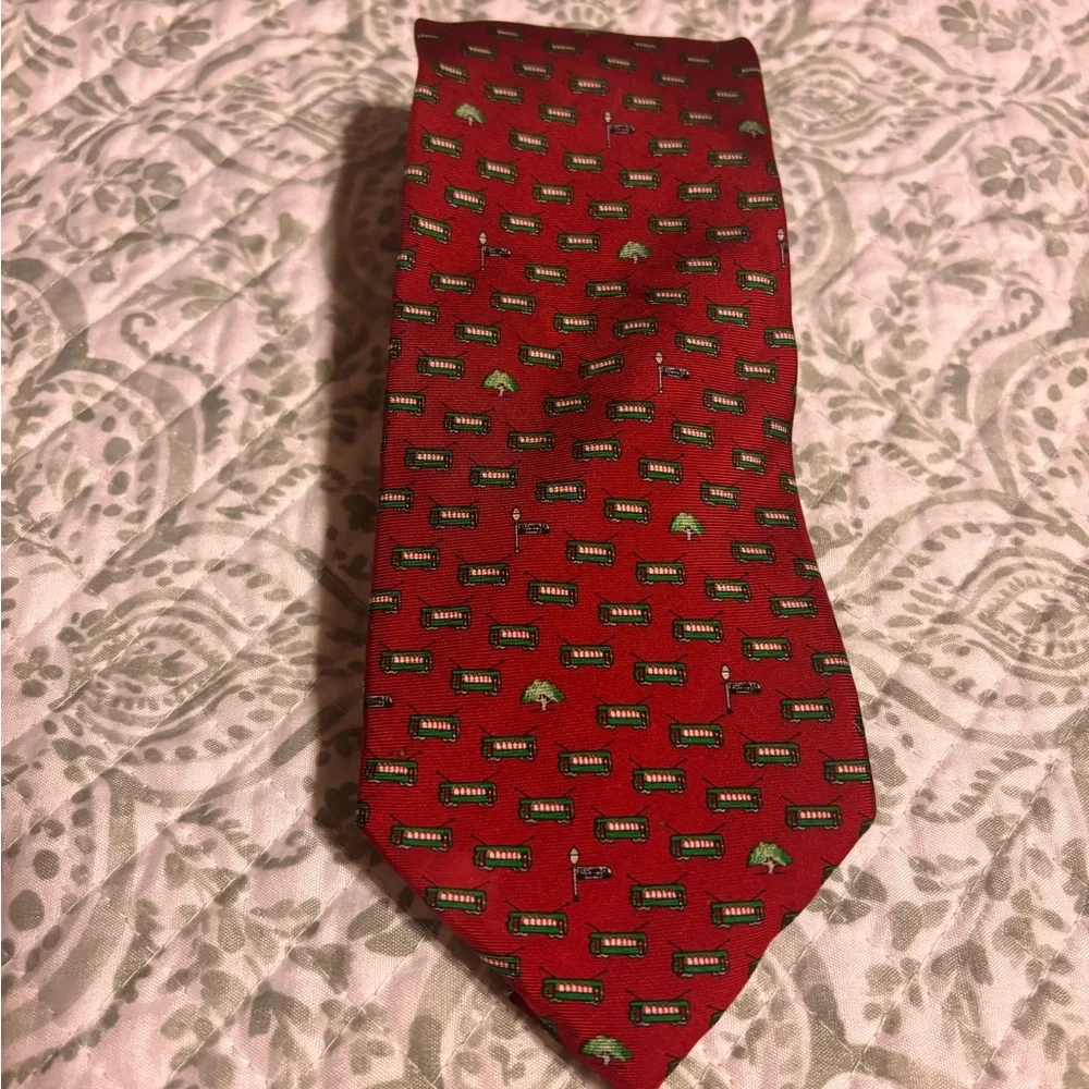 Nola couture Streetcar Raspberry Red men’s tie preowned - Picture 7 of 10